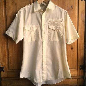 Vintage Men’s Pale Yellow Shirt 70s 80s